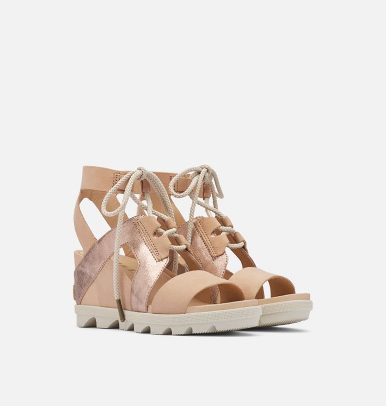 Sorel Dam Sandaler Beige/Brun - Joanie™ Ii Ankle Lace Wedge - MYU-563728